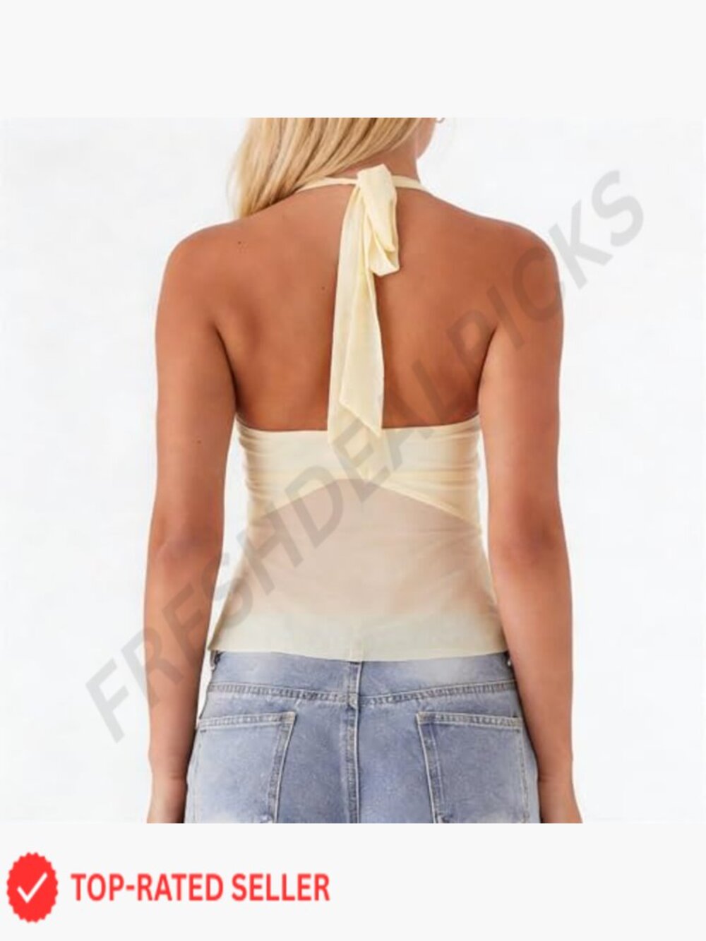 Y2k Sheer Mesh Halter Top Sleeveless Split Hem Tank Tops See Through Backless - Picture 3 of 6